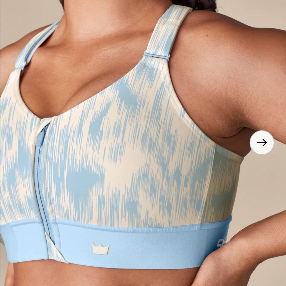 SHEFIT Light Blue and Cream Sports Bra